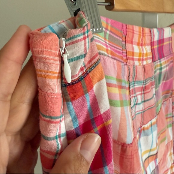 Talbots Women’s Skirt Size 12 Patchwork Madras Plaid 100% Cotton Statement Color - Picture 3 of 11